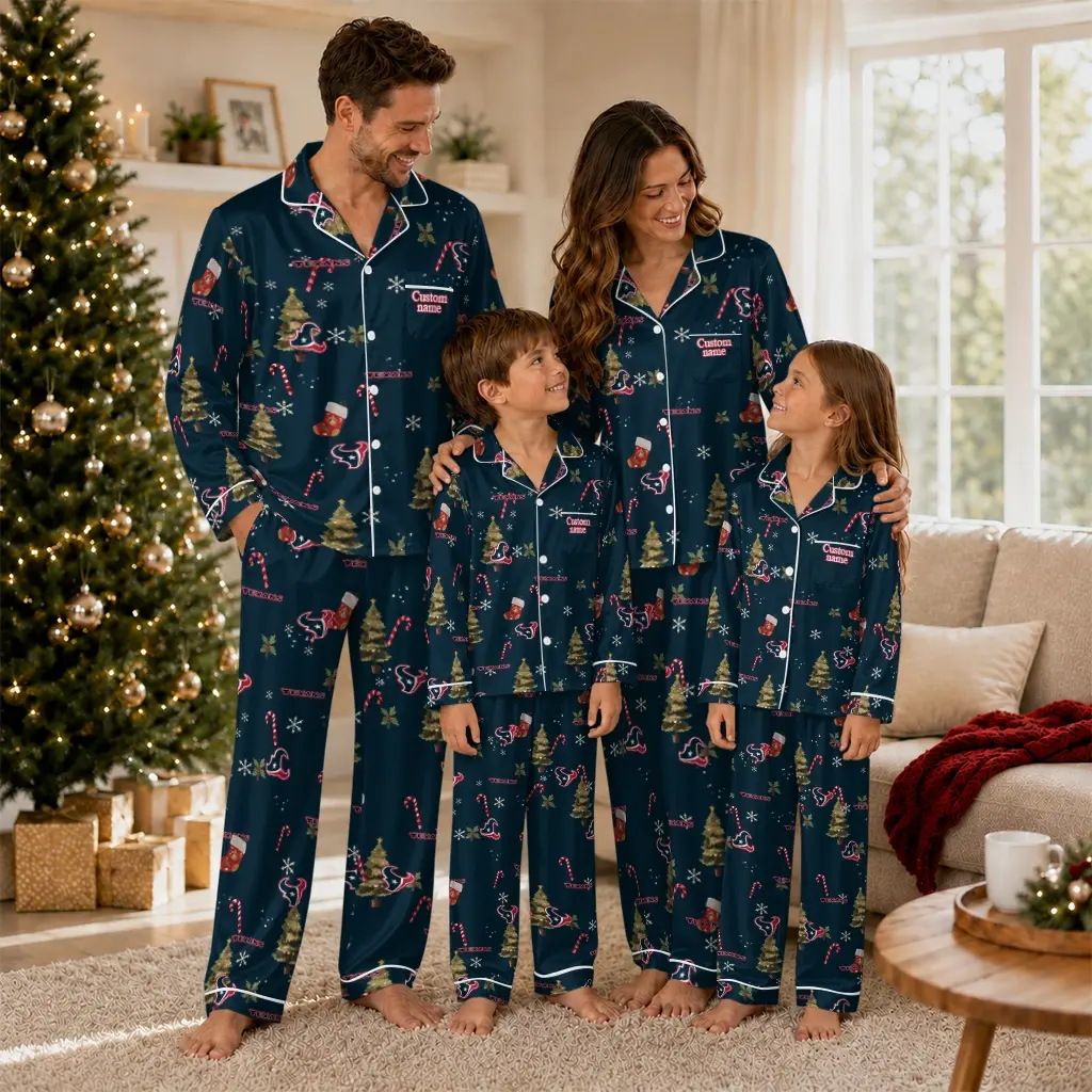 Houston Texans Long Pajama Set Personalized Sprig Scatter Blue Latest Model Houston Texans Long Pajama Set Personalized Sprig Scatter Blue Latest Model