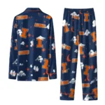 Illinois Fighting Illini Long Pajama Set Customized Cloud Stars Blue Best Selling