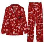 Indiana Hoosiers Long Pajama Set Custom Heart Charms Red Best Selling