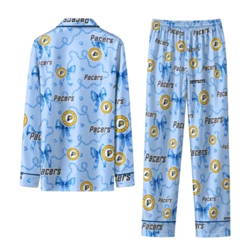 indiana pacers long pajama set custom ribbon chains blue fashion forward.webp