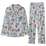 indiana pacers long pajama set custom ribbon florals blue best selling.webp