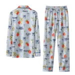 indiana pacers long pajama set custom ribbon florals blue best selling.webp