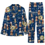 Indiana Pacers Long Pajama Set Customized Animal Scatter Blue Best Selling