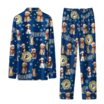 Indiana Pacers Long Pajama Set Customized Animal Scatter Blue Best Selling