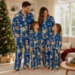 Indiana Pacers Long Pajama Set Customized Animal Scatter Blue Best Selling