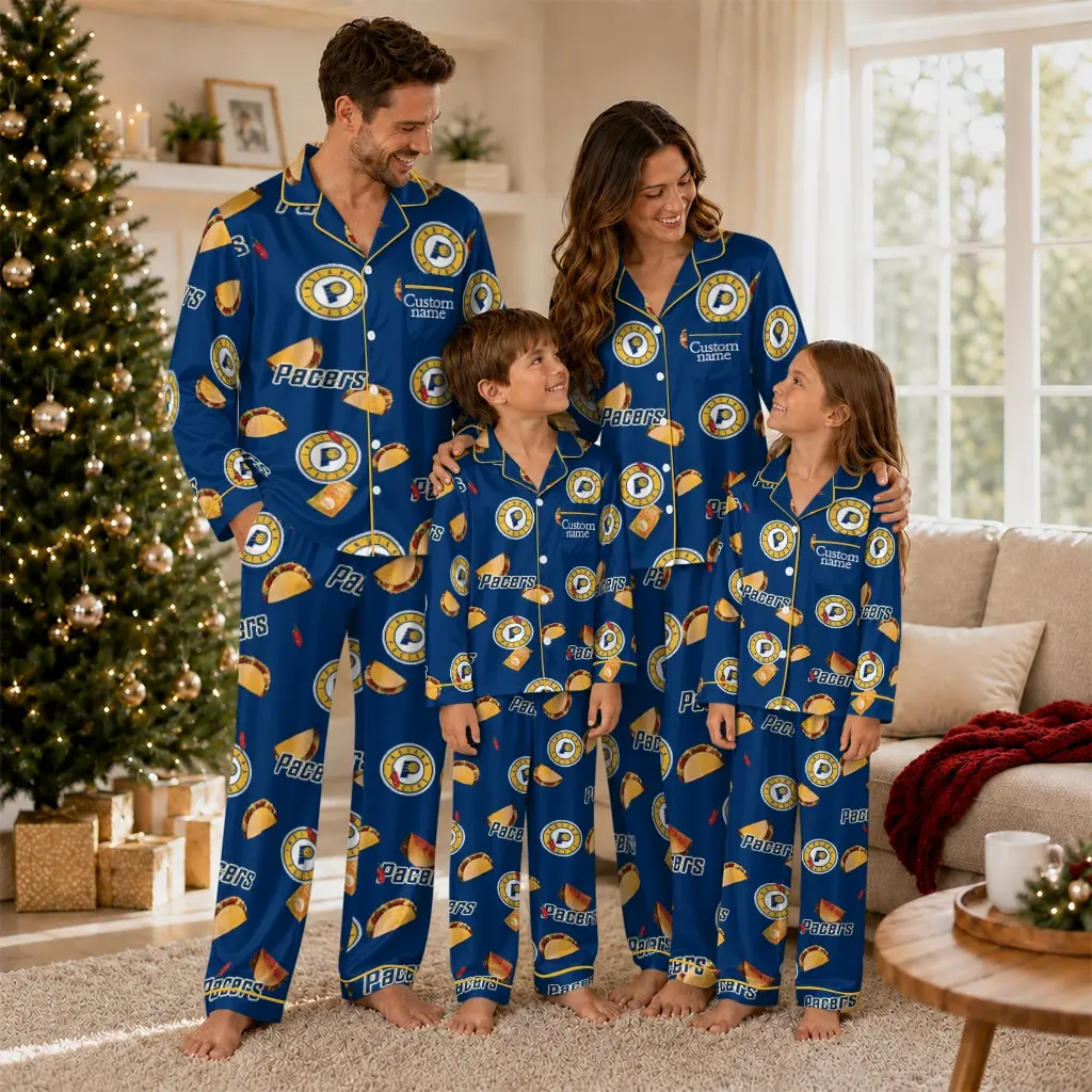 Indiana Pacers Long Pajama Set Personalized Snack Scatter Blue Latest Model Indiana Pacers Long Pajama Set Personalized Snack Scatter Blue Latest Model