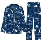 Indianapolis Colts Long Pajama Set Custom Cloud Stars Blue Best Selling