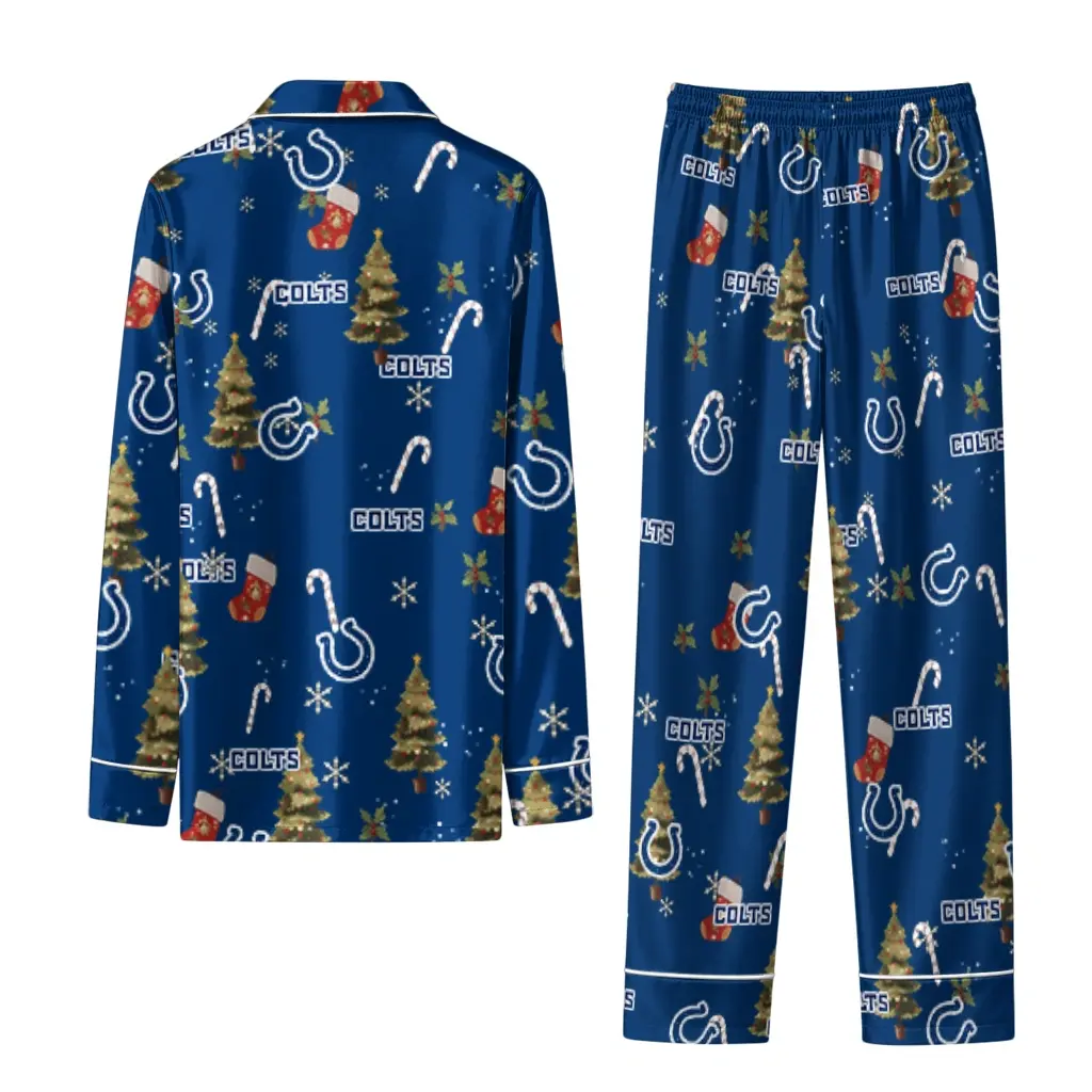 Indianapolis Colts Long Pajama Set Custom Sprig Scatter Blue Fashion Forward Indianapolis Colts Long Pajama Set Custom Sprig Scatter Blue Fashion Forward