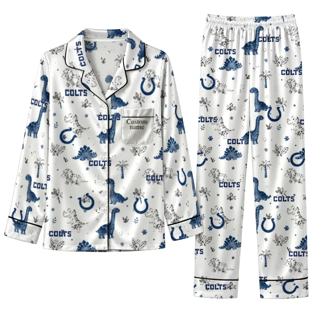 Indianapolis Colts Long Pajama Set Customized Character Scatter Best Selling Indianapolis Colts Long Pajama Set Customized Character Scatter Best Selling