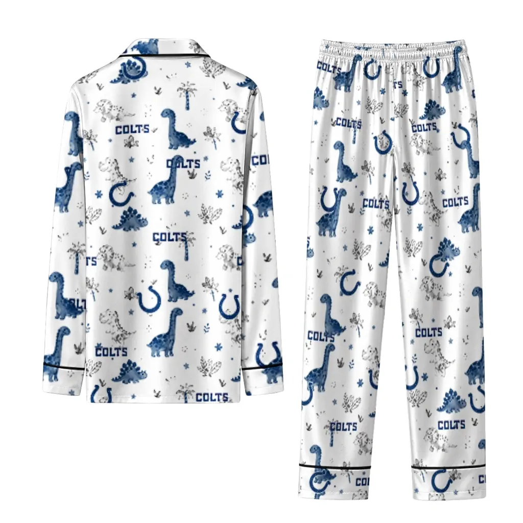 Indianapolis Colts Long Pajama Set Customized Character Scatter Fashion Forward Indianapolis Colts Long Pajama Set Customized Character Scatter Fashion Forward