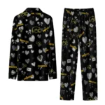 Iowa Hawkeyes Long Pajama Set Personalized Heart Charms Black Best Selling