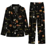 Iowa Hawkeyes Long Pajama Set Personalized Icon Confetti Black Best Selling