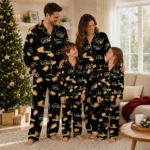 Iowa Hawkeyes Long Pajama Set Personalized Snack Scatter Black Best Selling