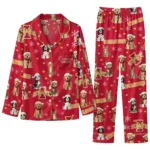 Iowa State Cyclones Long Pajama Set Customized Animal Scatter Red Best Selling