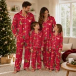 Iowa State Cyclones Long Pajama Set Customized Sprig Scatter Red Best Selling