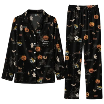 jacksonville jaguars long pajama set custom icon confetti black best selling.webp