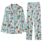 jacksonville jaguars long pajama set customized ribbon florals teal best selling.webp