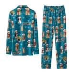 Jacksonville Jaguars Long Pajama Set Personalized Animal Scatter Teal Best Selling