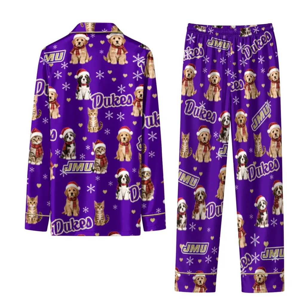 James Madison Dukes Long Pajama Set Personalized Animal Scatter Purple Fashion Forward James Madison Dukes Long Pajama Set Personalized Animal Scatter Purple Fashion Forward