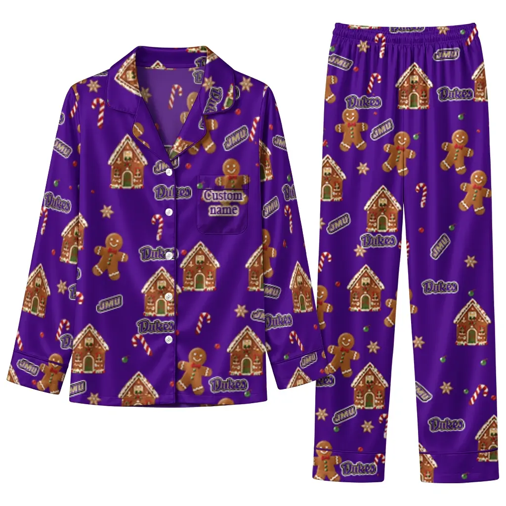 James Madison Dukes Long Pajama Set Personalized Candy Scatter Purple Best Selling James Madison Dukes Long Pajama Set Personalized Candy Scatter Purple Best Selling