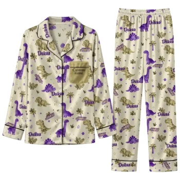 James Madison Dukes Long Pajama Set Personalized Character Scatter Best Selling