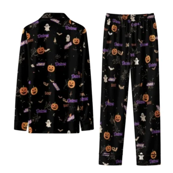 James Madison Dukes Long Pajama Set Personalized Icon Confetti Black Fashion Forward