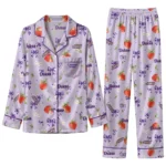 James Madison Dukes Long Pajama Set Personalized Ribbon Florals Purple Best Selling