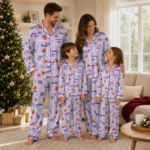 James Madison Dukes Long Pajama Set Personalized Ribbon Florals Purple Best Selling