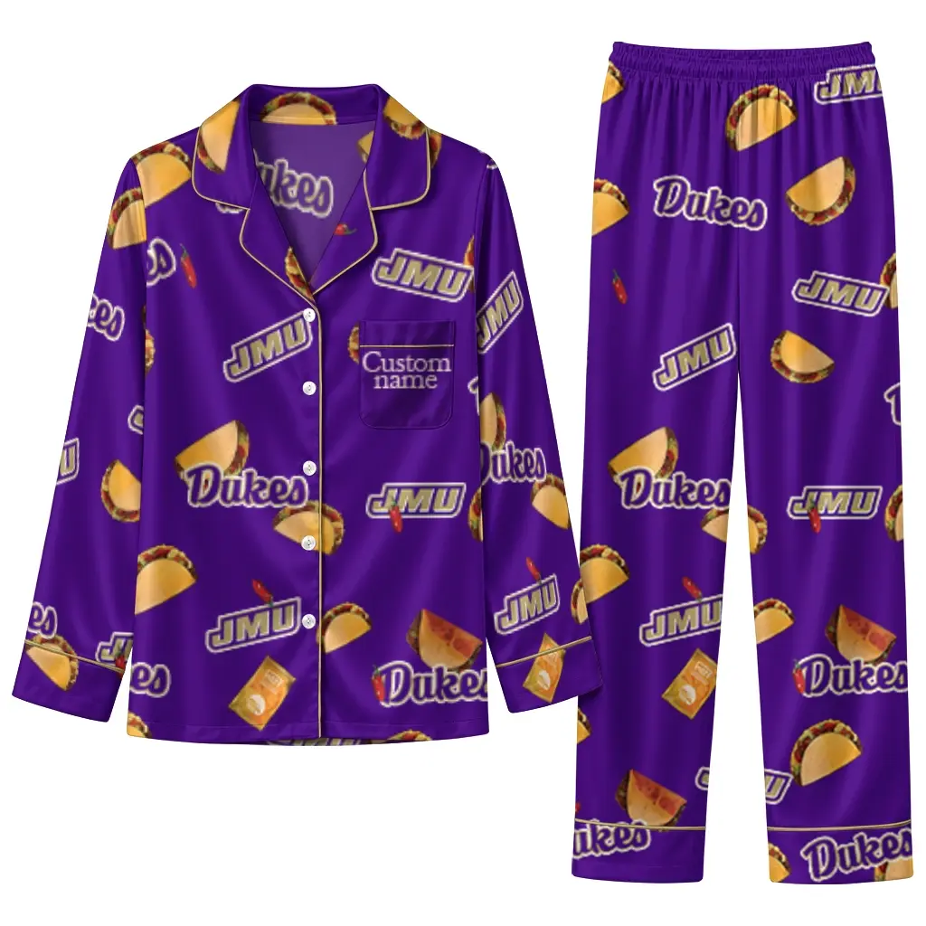 James Madison Dukes Long Pajama Set Personalized Snack Scatter Purple Best Selling James Madison Dukes Long Pajama Set Personalized Snack Scatter Purple Best Selling