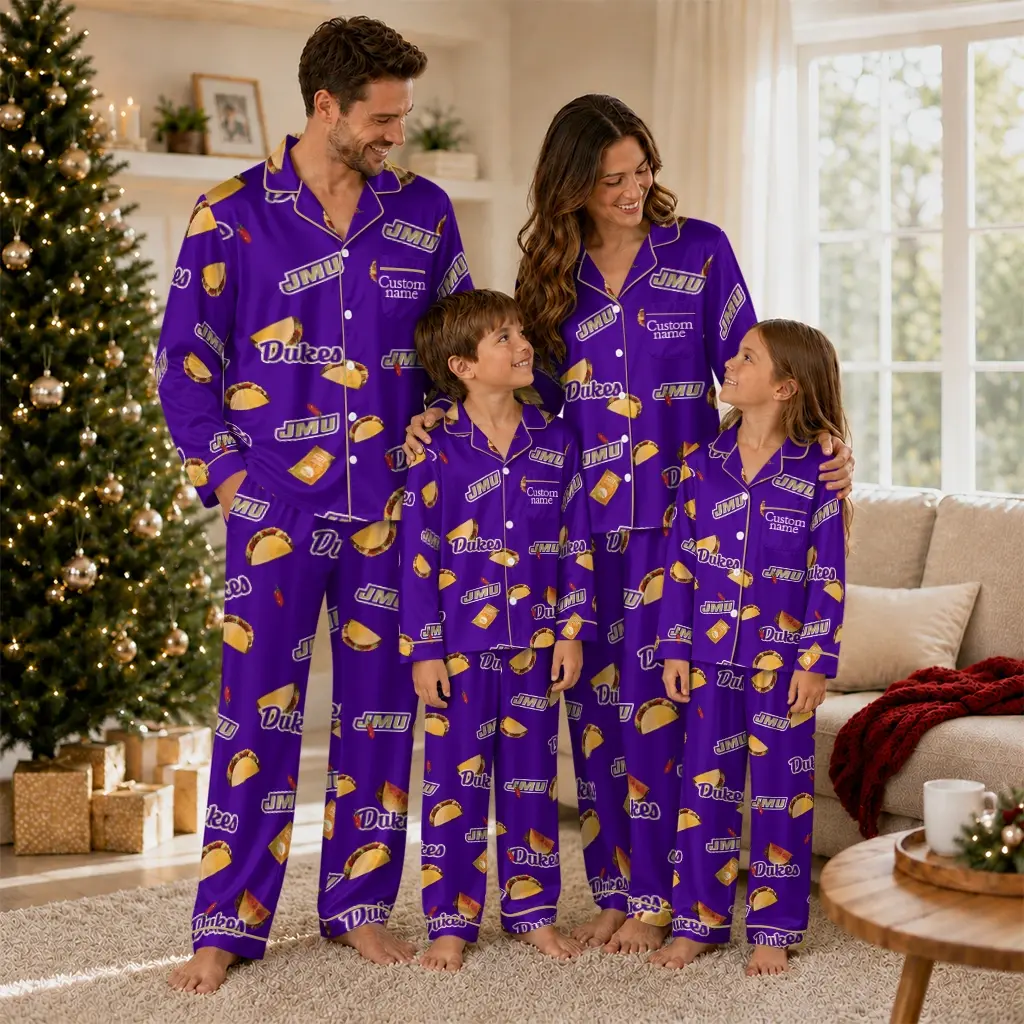 James Madison Dukes Long Pajama Set Personalized Snack Scatter Purple Latest Model James Madison Dukes Long Pajama Set Personalized Snack Scatter Purple Latest Model