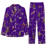 James Madison Dukes Long Pajama Set Personalized Sprig Scatter Purple Best Selling