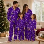 James Madison Dukes Long Pajama Set Personalized Sprig Scatter Purple Best Selling