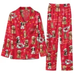 Kansas City Chiefs Long Pajama Set Custom Animal Scatter Red Best Selling
