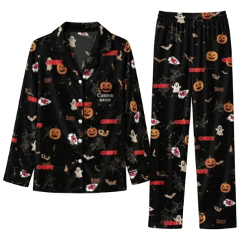 kansas city chiefs long pajama set customized icon confetti black best selling.webp