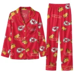 Kansas City Chiefs Long Pajama Set - Customized Snack Scatter Red 1 Kansas City Chiefs Long Pajama Set Customized Snack Scatter Red Best Selling