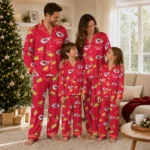 Kansas City Chiefs Long Pajama Set Customized Snack Scatter Red Best Selling