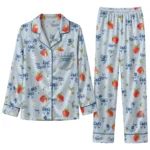 kansas city royals long pajama set customized ribbon florals royal blue best selling.webp