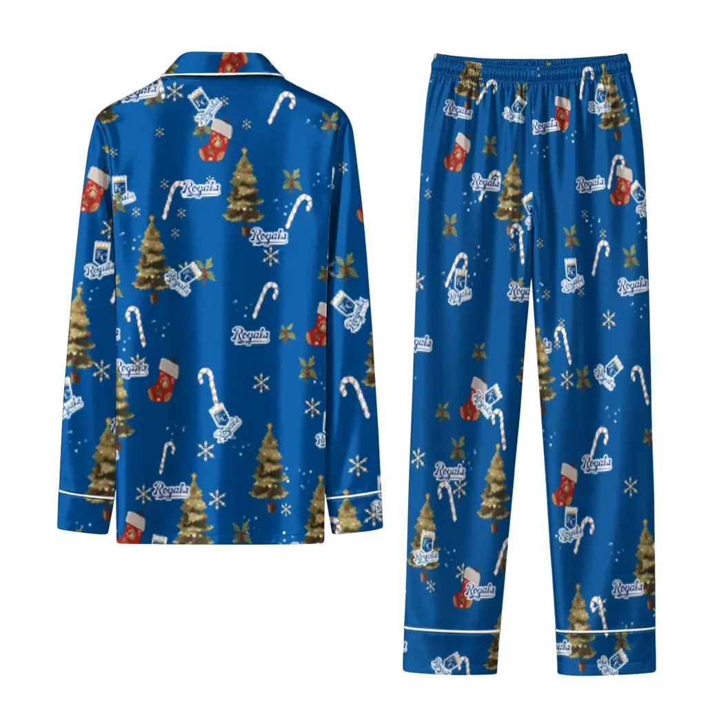 Kansas City Royals Long Pajama Set Customized Sprig Scatter Royal Blue Fashion Forward Kansas City Royals Long Pajama Set Customized Sprig Scatter Royal Blue Fashion Forward