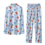 Kansas Jayhawks Long Pajama Set Custom Ribbon Florals Blue Best Selling