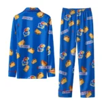 Kansas Jayhawks Long Pajama Set Custom Snack Scatter Blue Best Selling