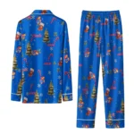 Kansas Jayhawks Long Pajama Set Custom Sprig Scatter Blue Best Selling