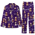 Kansas State Wildcats Long Pajama Set Personalized Animal Scatter Purple Best Selling