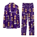Kansas State Wildcats Long Pajama Set Personalized Animal Scatter Purple Best Selling
