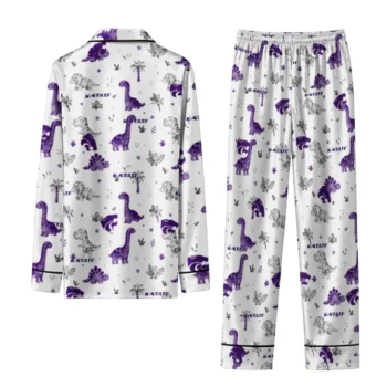 Kansas State Wildcats Long Pajama Set Personalized Character Scatter Fashion Forward