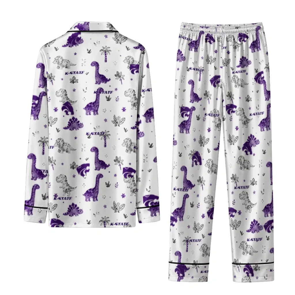 Kansas State Wildcats Long Pajama Set Personalized Character Scatter Fashion Forward Kansas State Wildcats Long Pajama Set Personalized Character Scatter Fashion Forward