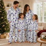 Kansas State Wildcats Long Pajama Set Personalized Character Scatter Best Selling
