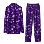 Kansas State Wildcats Long Pajama Set Personalized Heart Charms Purple Best Selling