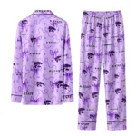 Kansas State Wildcats Long Pajama Set Personalized Ribbon Chains Purple Best Selling