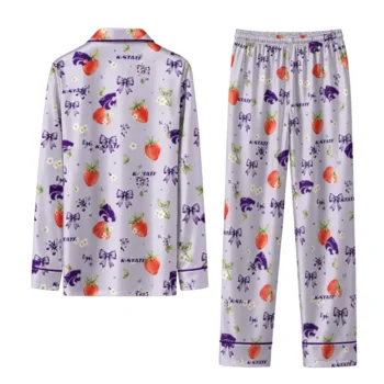 Kansas State Wildcats Long Pajama Set Personalized Ribbon Florals Purple Fashion Forward