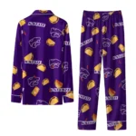 Kansas State Wildcats Long Pajama Set Personalized Snack Scatter Purple Best Selling